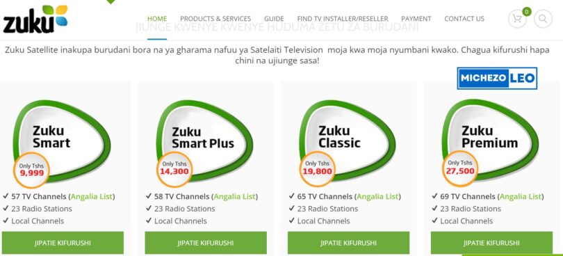 Bei za Vifurushi vya Zuku Tanzania 2024