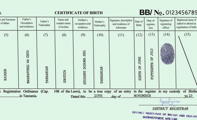 Jinsi ya kupata Cheti cha Kuzaliwa Tanzania