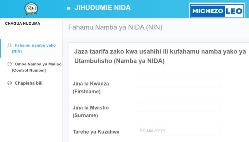 Jinsi ya Kupata Namba ya NIDA Mtandaoni 2024