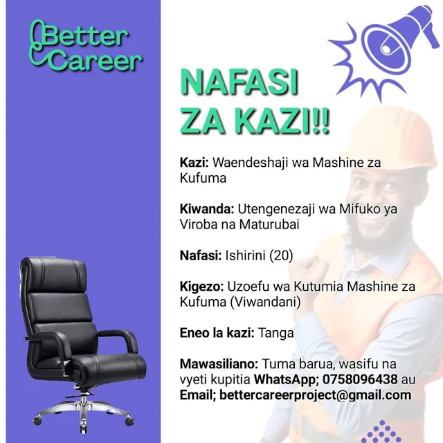 Nafasi Mpya 20 za Kazi Better Career Tanzania Mei 2025