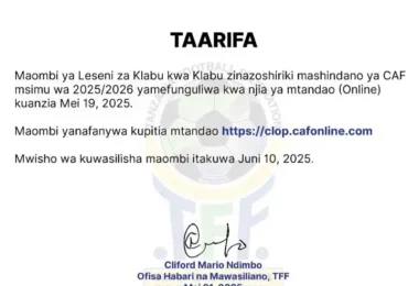 CAF Yaanza Kupokea Maombi ya Leseni za Klabu