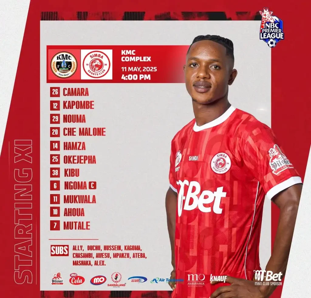 Kikosi Rasmi cha Simba SC vs KMC Leo 11 Mei 2025 1 Kikosi Rasmi cha Simba SC vs KMC Leo