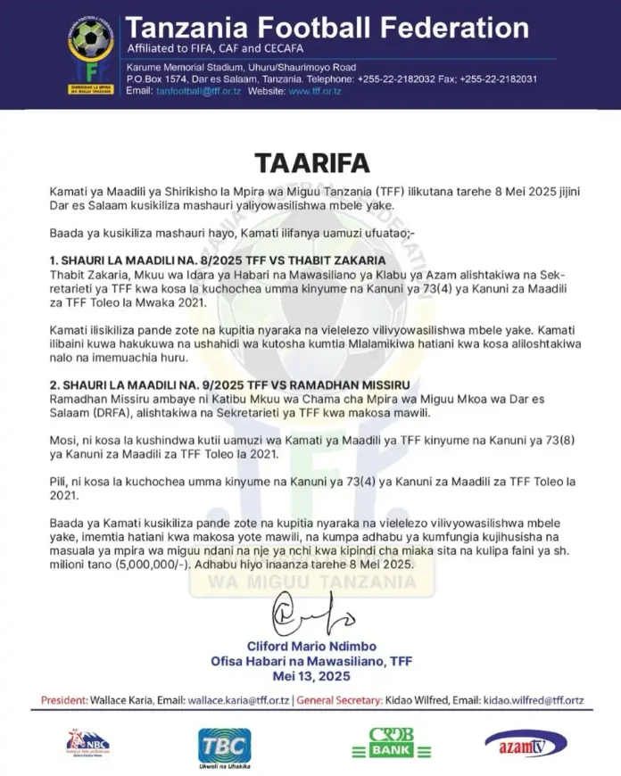 TFF Yatangaza Mnada wa Ushirika wa Odds